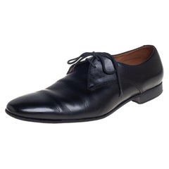 Burberry Black Leather Millstead Lace Up Oxfords Size 43