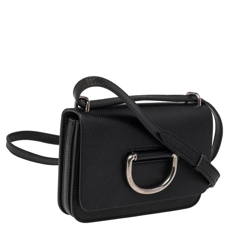 Burberry Black Leather Mini DRing Crossbody Bag For Sale at 1stDibs