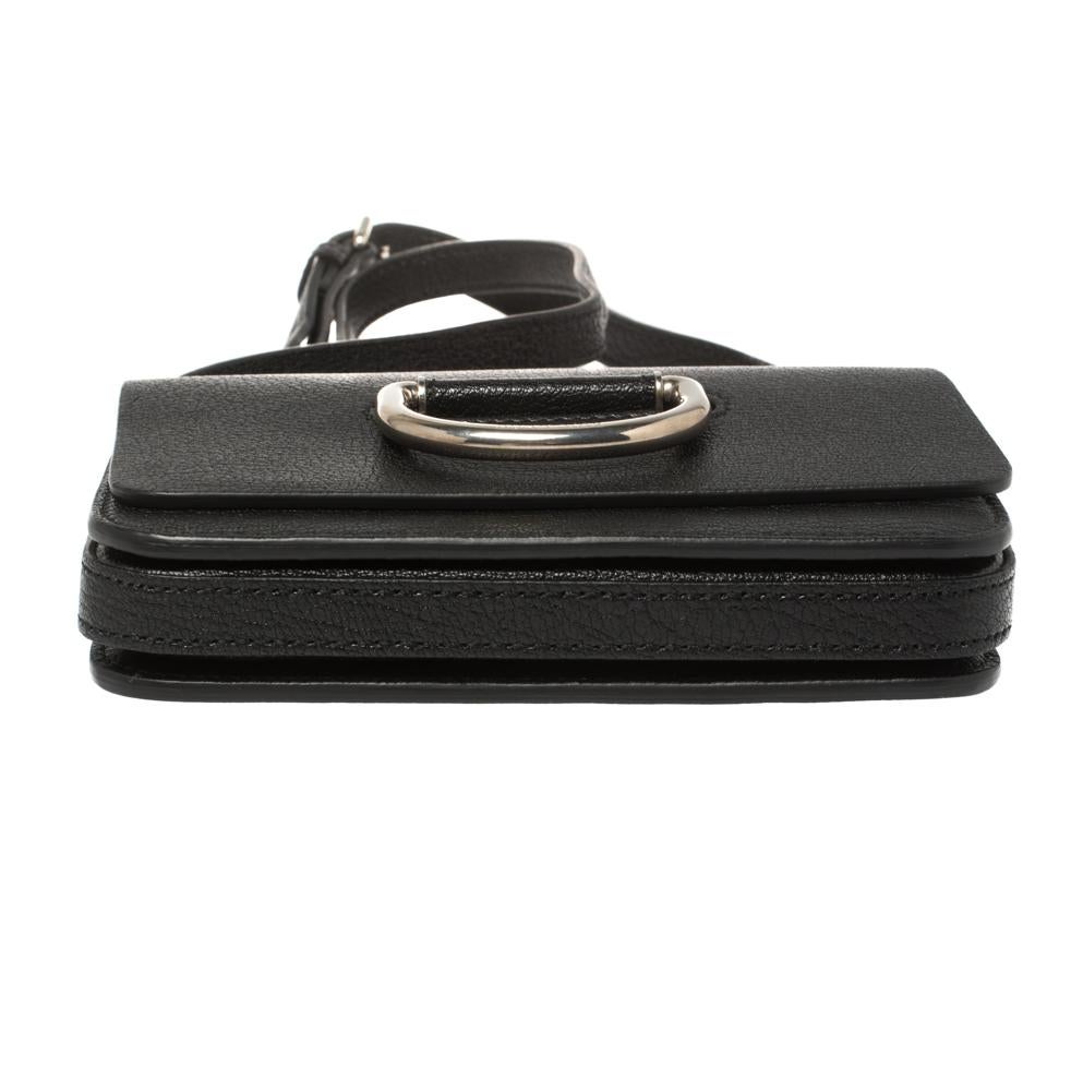 Women's Burberry Black Leather Mini D-Ring Crossbody Bag