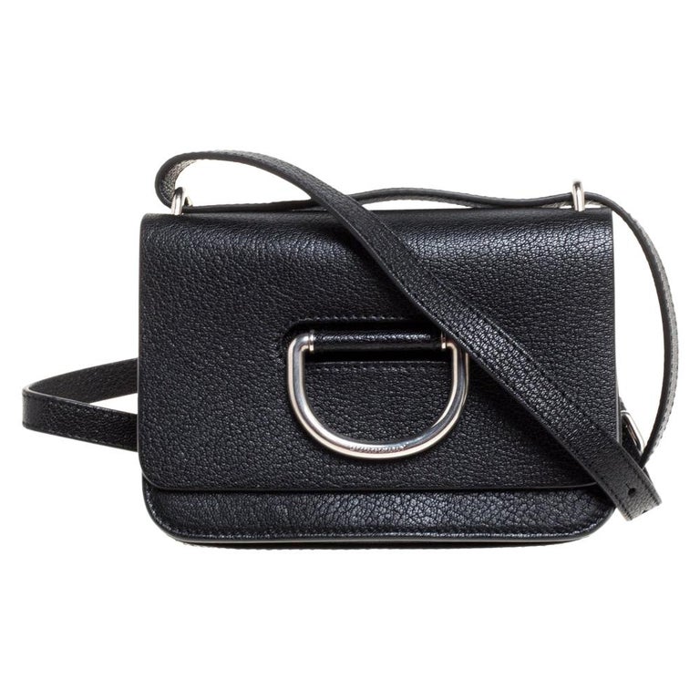 Burberry Black Leather Mini DRing Crossbody Bag at 1stDibs