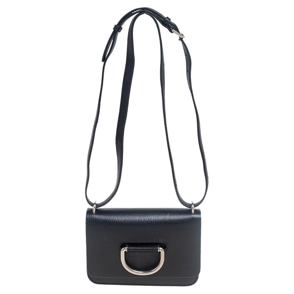 Burberry Black Leather Mini D-Ring Crossbody Bag at 1stDibs
