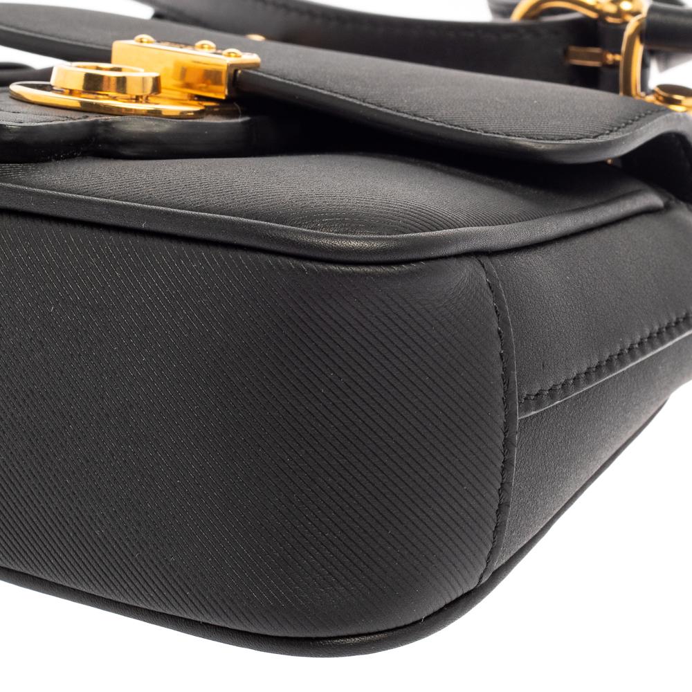 Women's Burberry Black Leather Mini DK88 Top Handle Bag