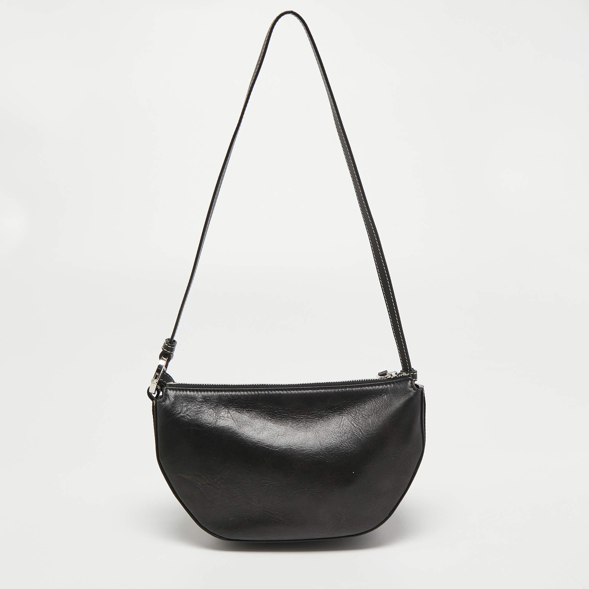 Women's Burberry Black Leather Mini Double Olympia Bag