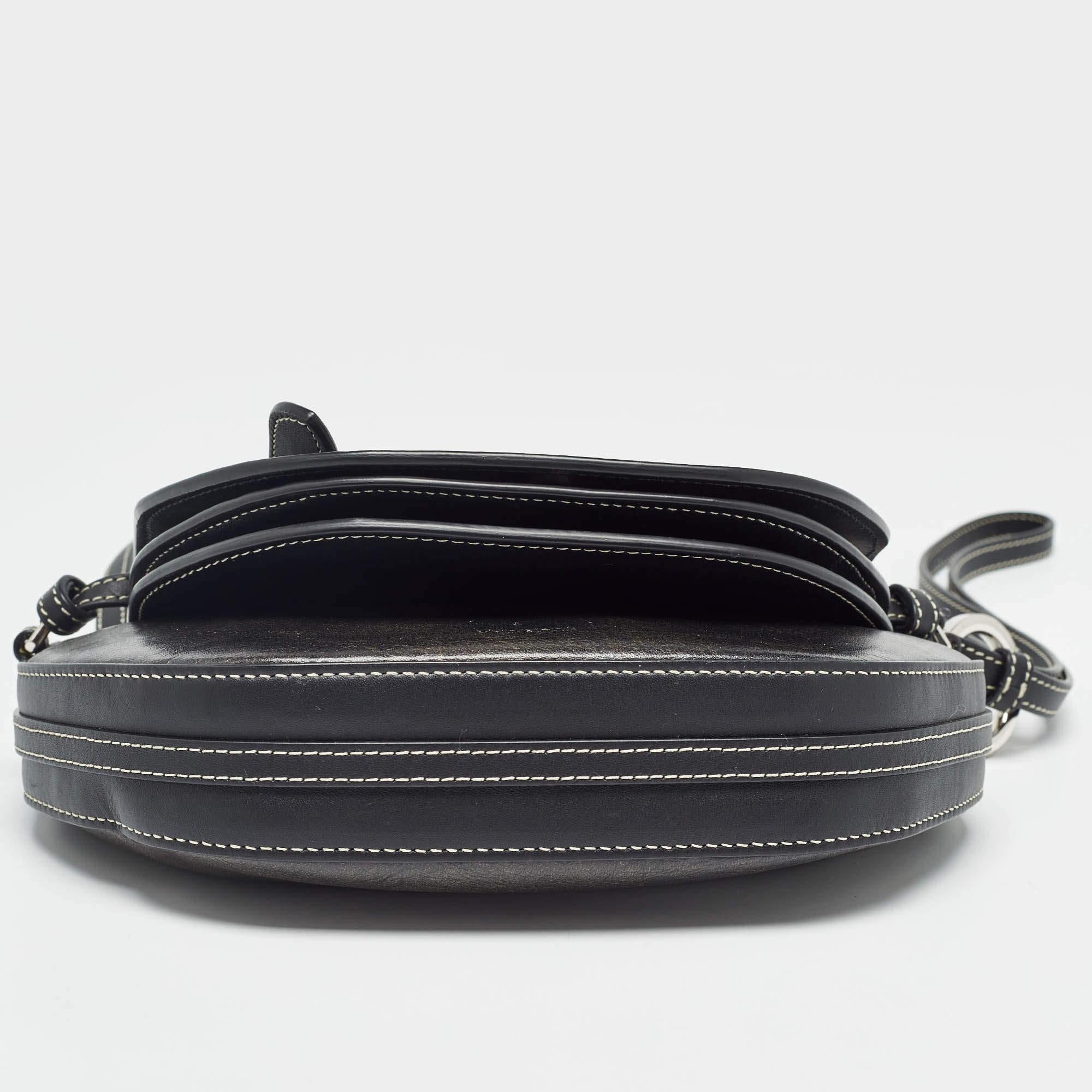 Burberry Black Leather Mini Double Olympia Bag For Sale 4