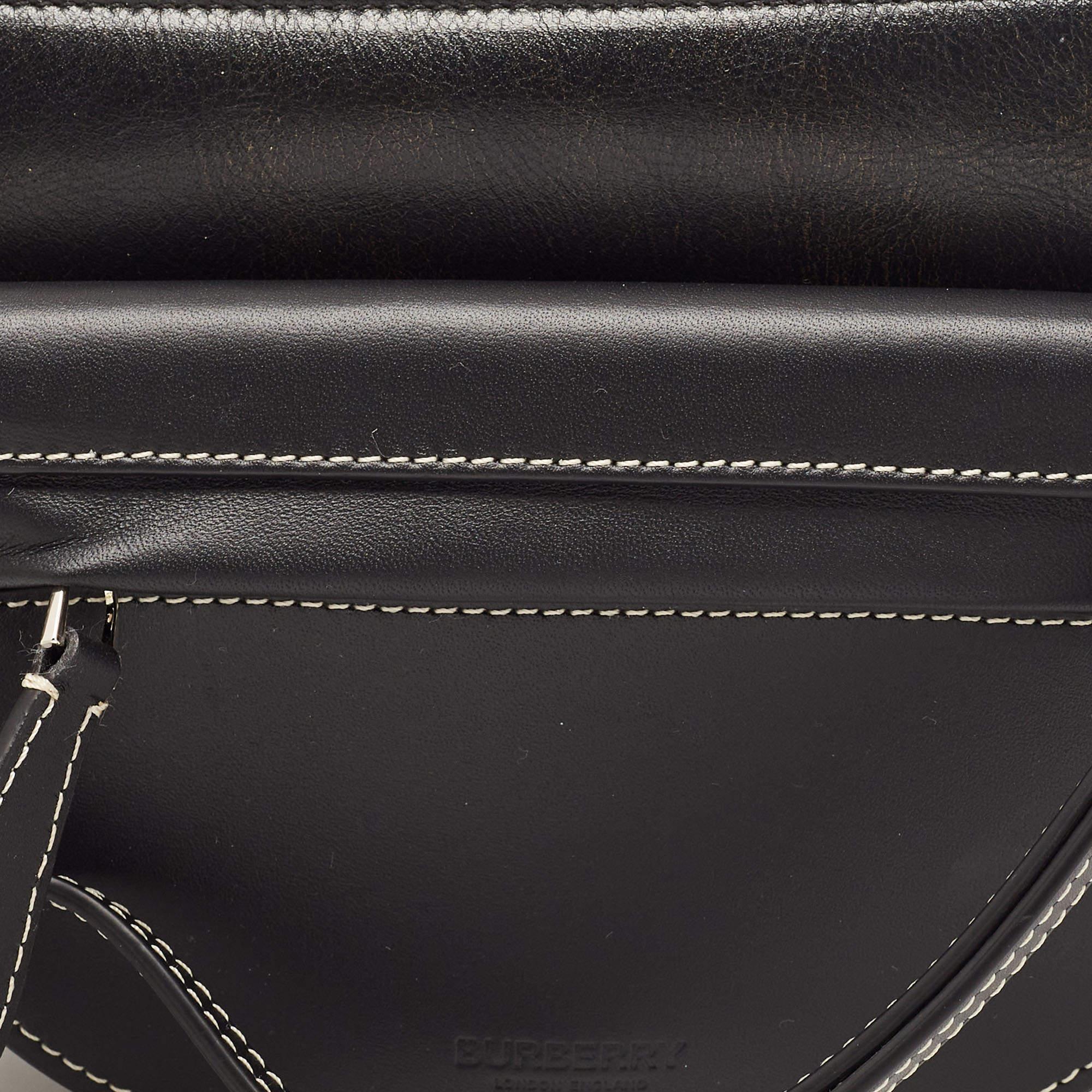 Burberry Black Leather Mini Double Olympia Bag 4