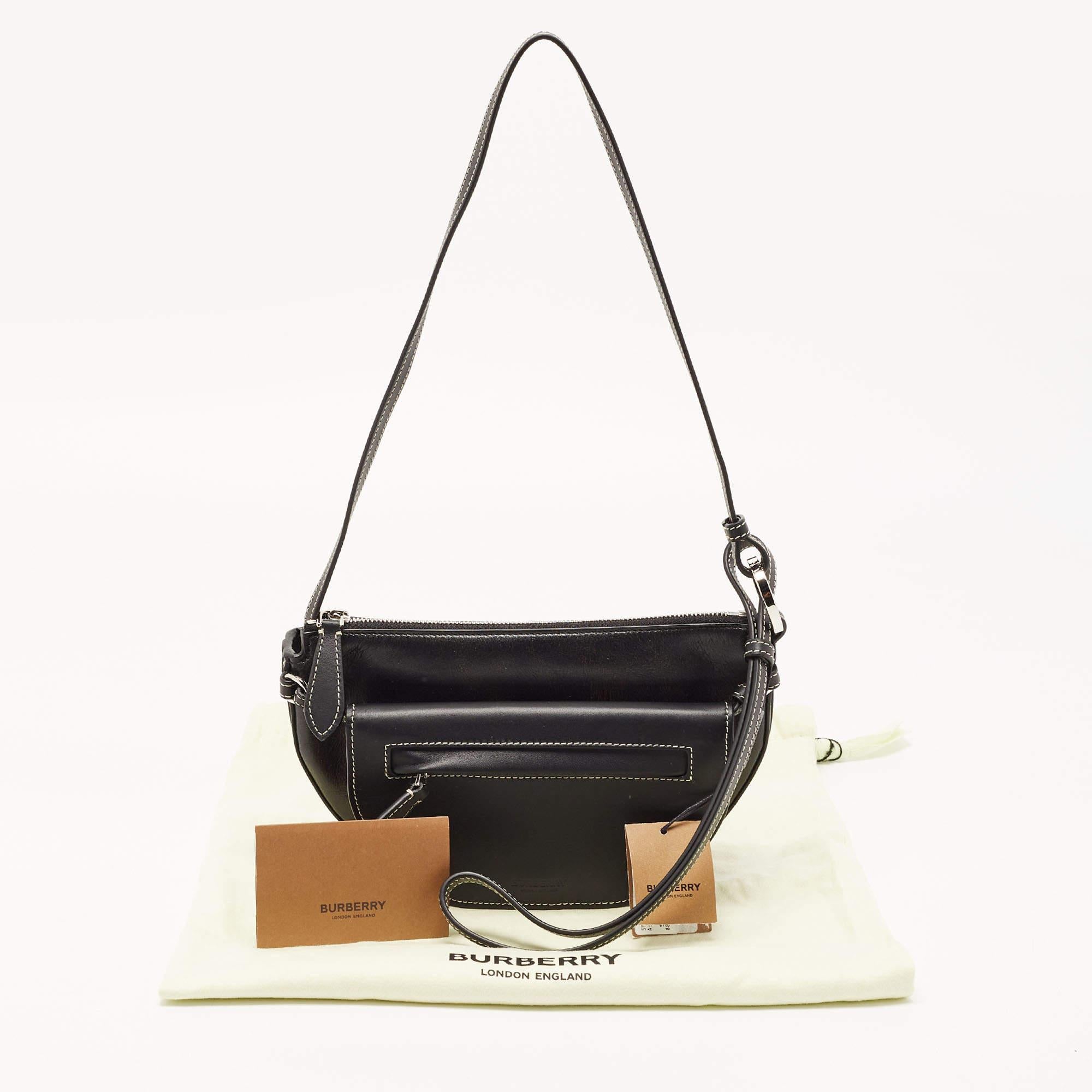 Burberry Black Leather Mini Double Olympia Bag 5