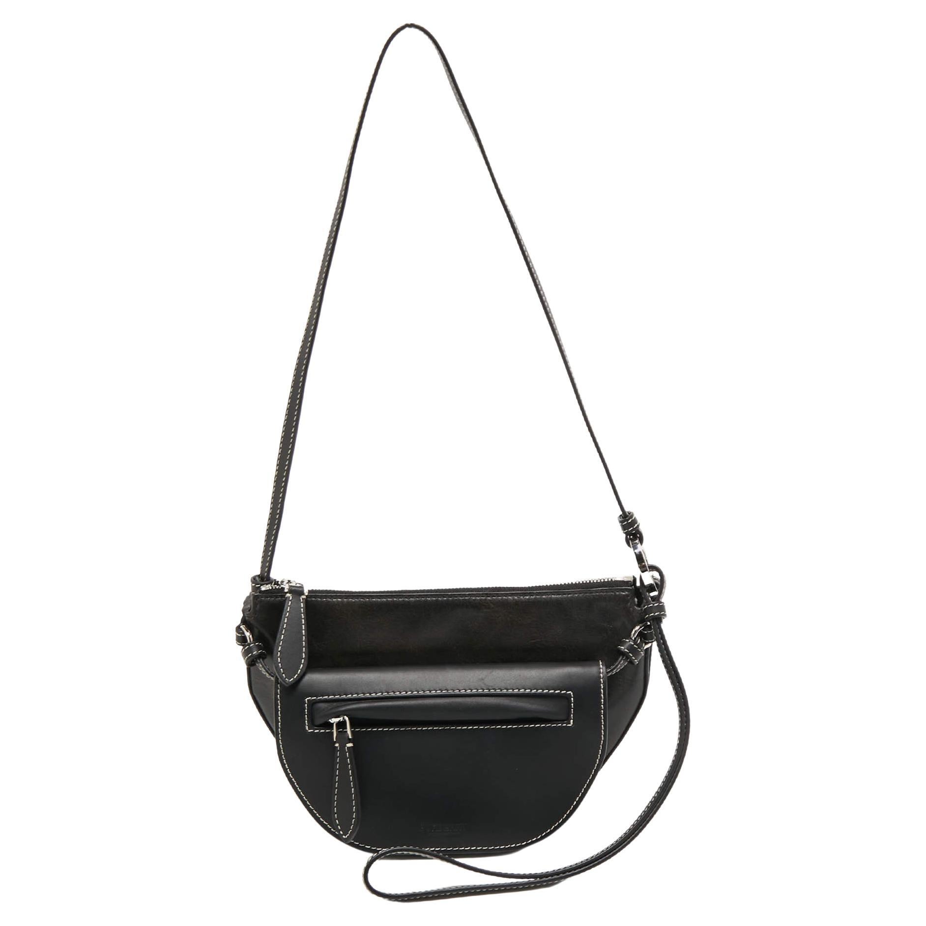 Burberry Black Leather Mini Double Olympia Bag For Sale at 1stDibs