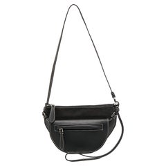 Borsa Burberry Mini Olympia doppia in pelle nera