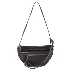 Borsa Burberry Mini Olympia doppia in pelle nera