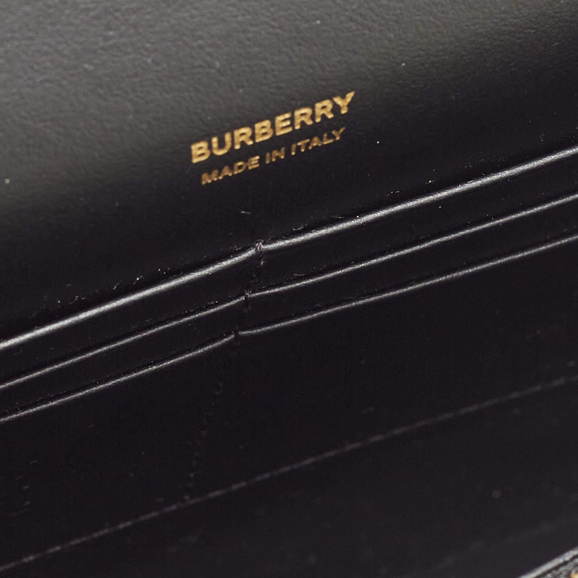 Burberry Black Leather Mini TB Flap Crossbody Bag 6