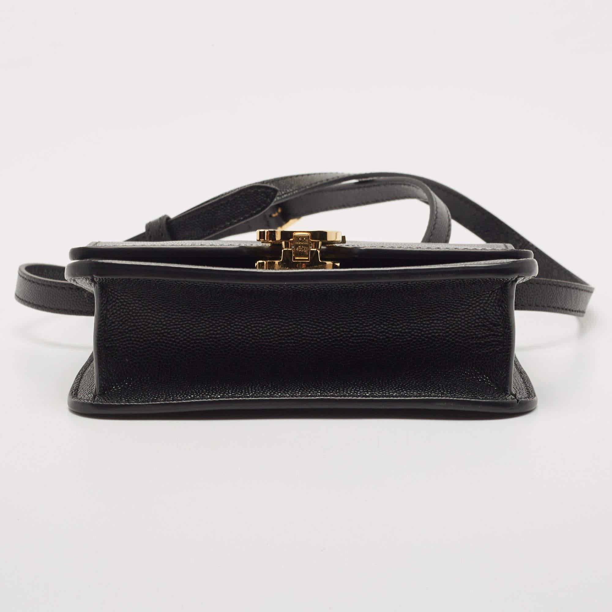 Burberry Black Leather Mini TB Shoulder Bag 7