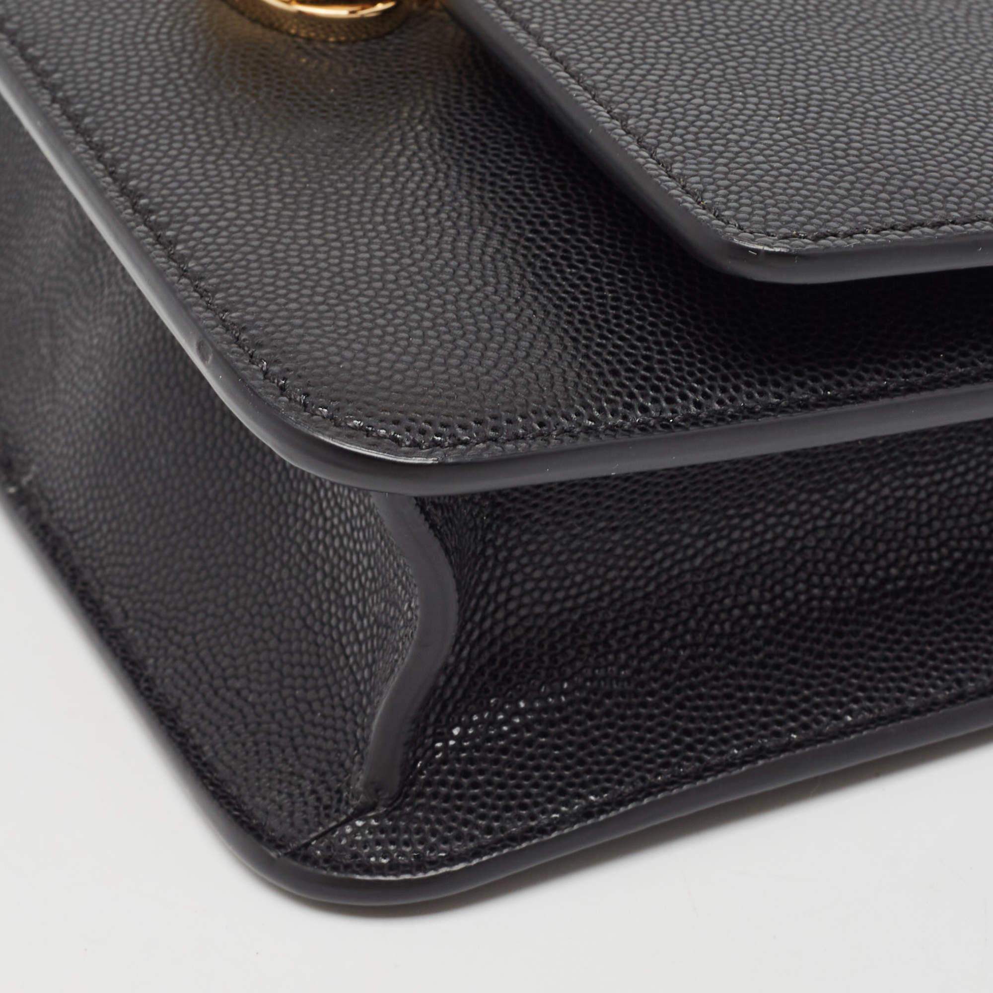 Burberry Black Leather Mini TB Shoulder Bag For Sale 6