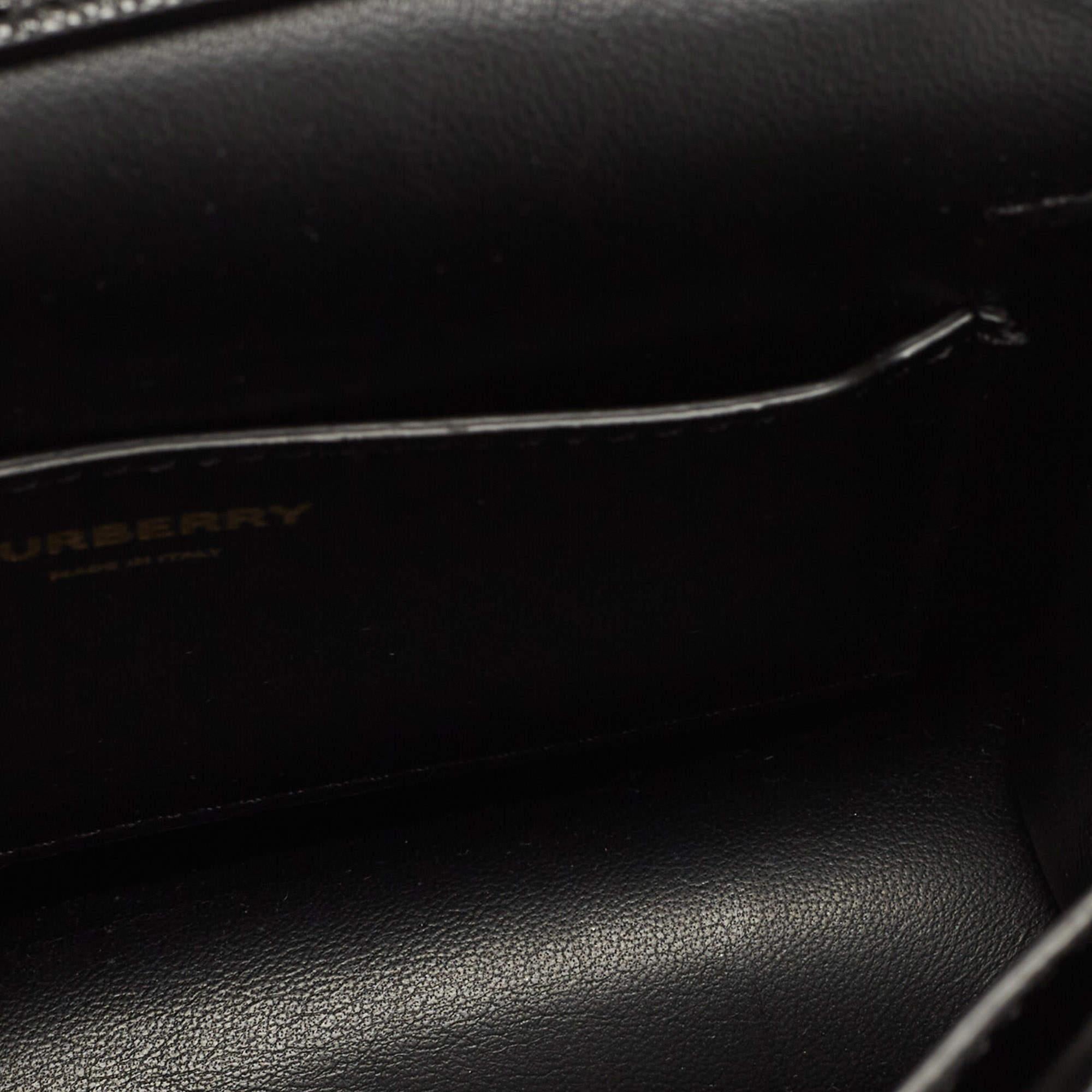 Burberry Black Leather Mini TB Shoulder Bag 9