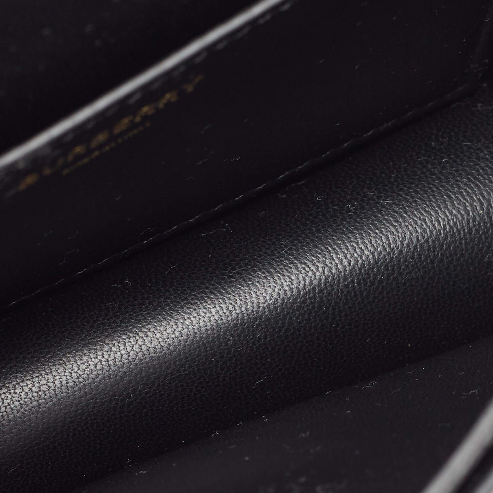 Burberry Black Leather Mini TB Shoulder Bag For Sale 2