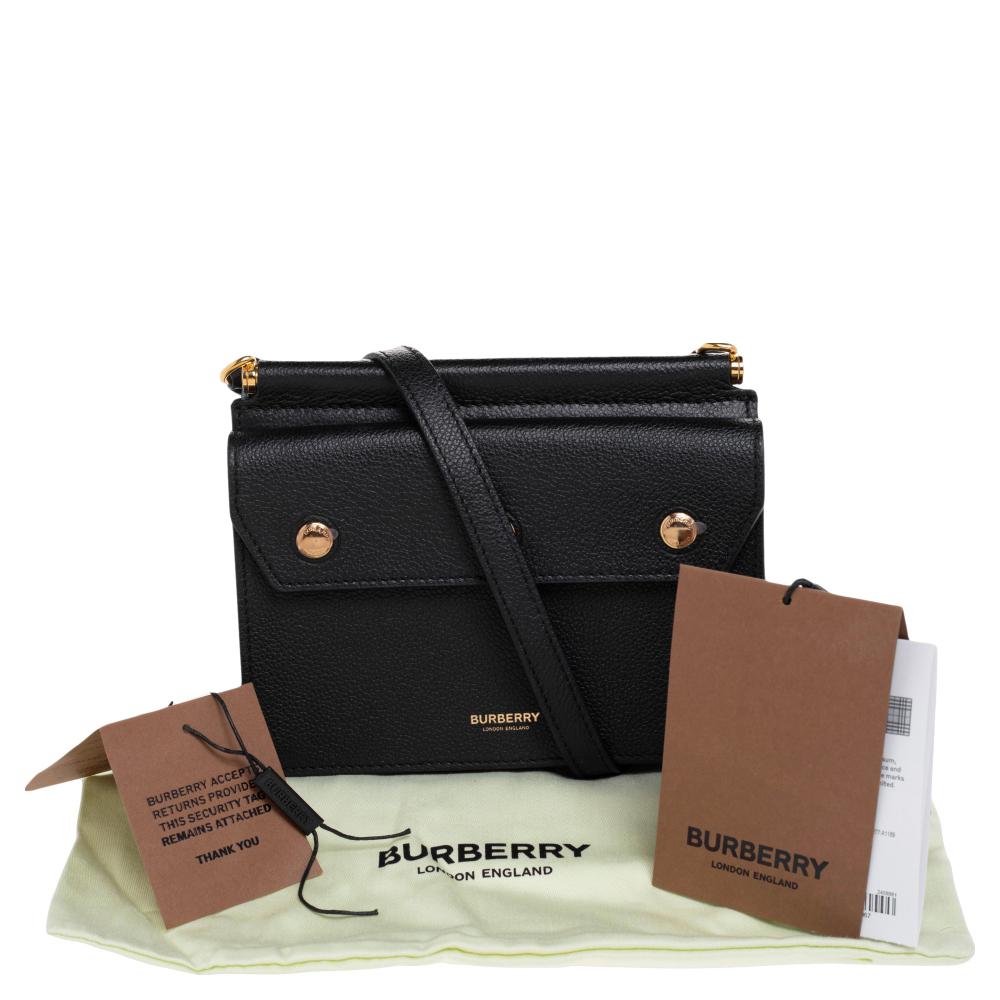 Burberry Black Leather Mini Title Crossbody Bag 7