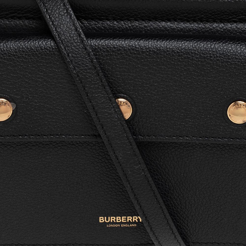 Burberry Black Leather Mini Title Crossbody Bag 5