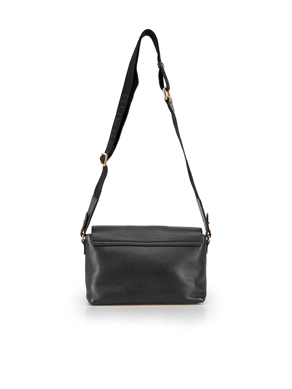 Burberry Black Leather Note Crossbody Bag In Good Condition For Sale In London, GB