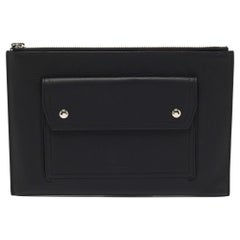 Burberry Schwarzes Leder Oscar Zip Pouch