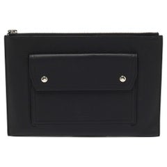 Burberry Black Leather Oscar Zip Pouch