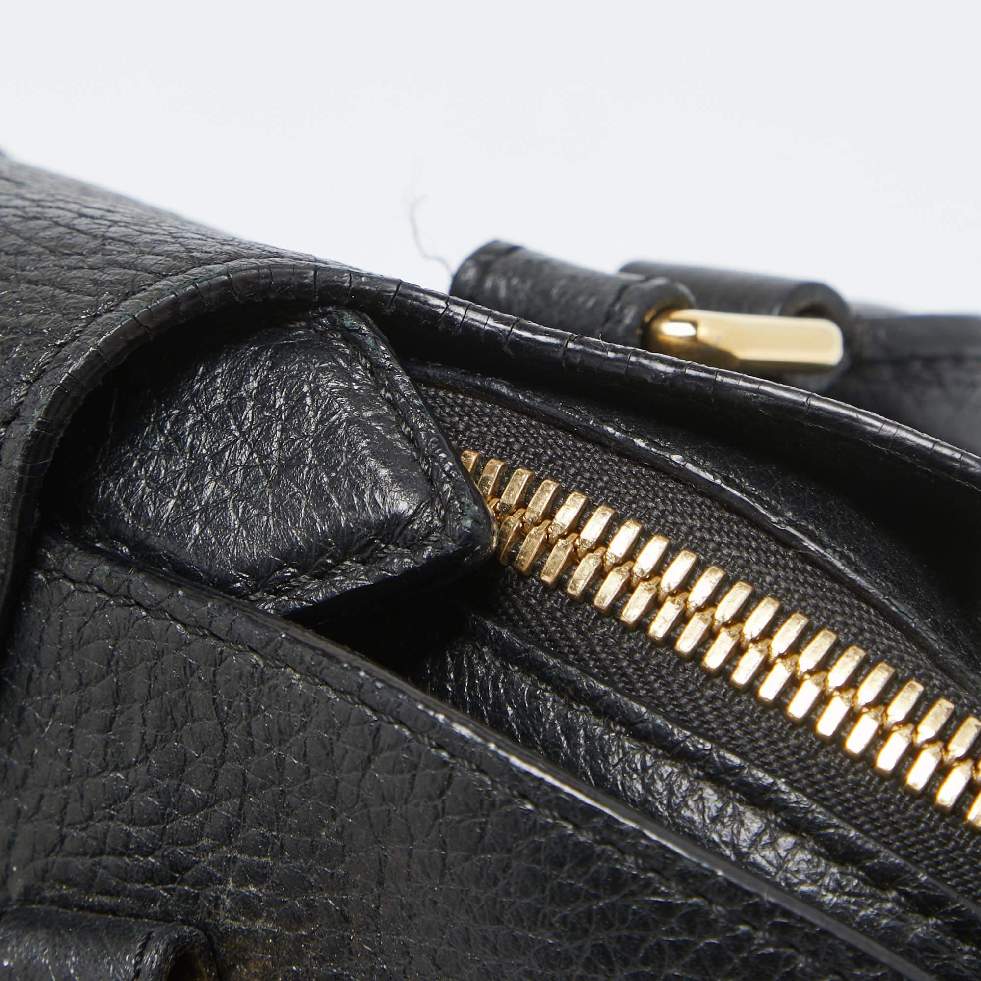 Burberry Schwarze Leder- Padlock-Klappentasche mit Klappe 3