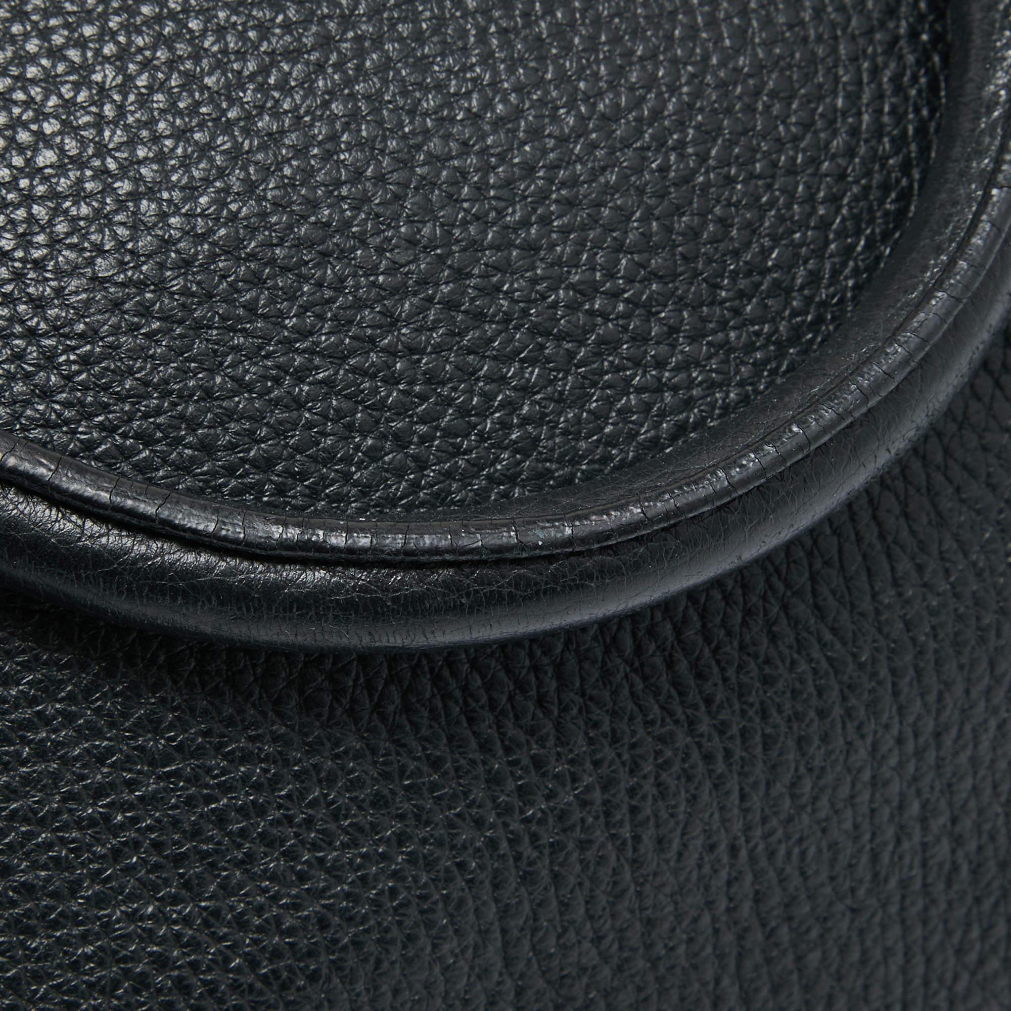 Burberry Schwarze Leder- Padlock-Klappentasche mit Klappe 5