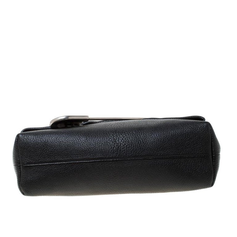 Burberry Black Leather Pin Clutch For Sale at 1stDibs