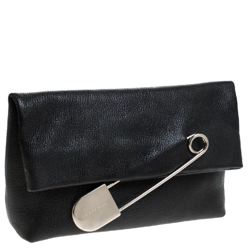 burberry safety pin clutch