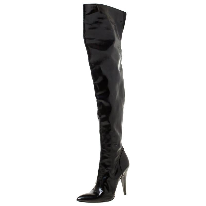 thigh high pointed toe boots