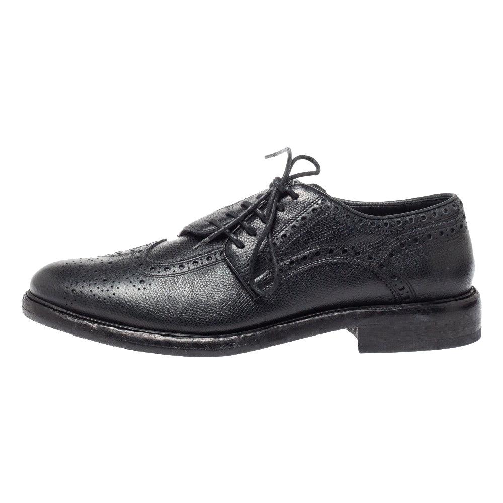 Burberry Black Leather Rayford Asymmetric Brogues Size 43 at 1stDibs