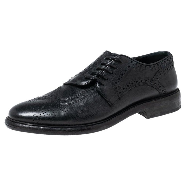 Burberry Black Leather Rayford Asymmetric Brogues Size 43 For Sale at  1stDibs