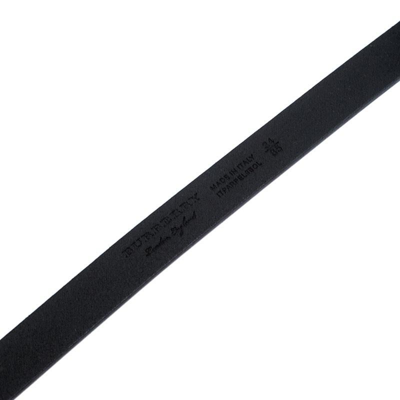 Burberry Black Leather Reese Slim Belt 85CM 1