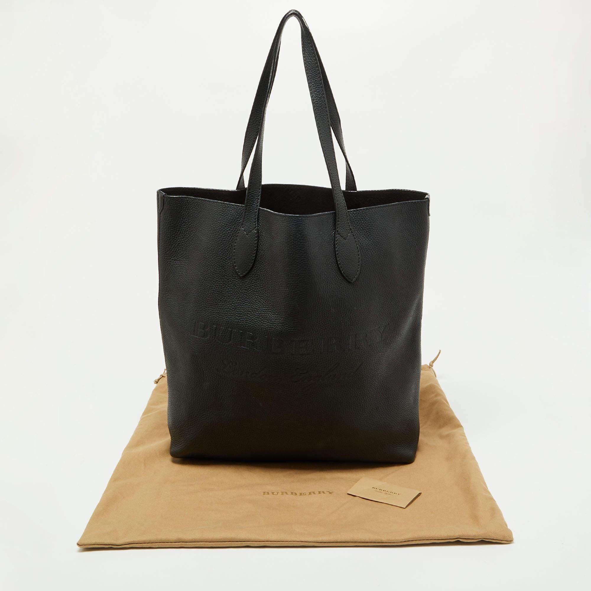 Burberry Black Leather Remington Shopper Tote 8