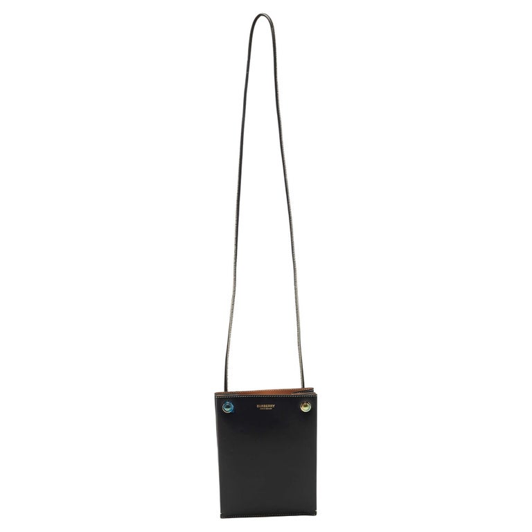 Burberry Black Leather Rivet Crossbody Bag For Sale at 1stDibs