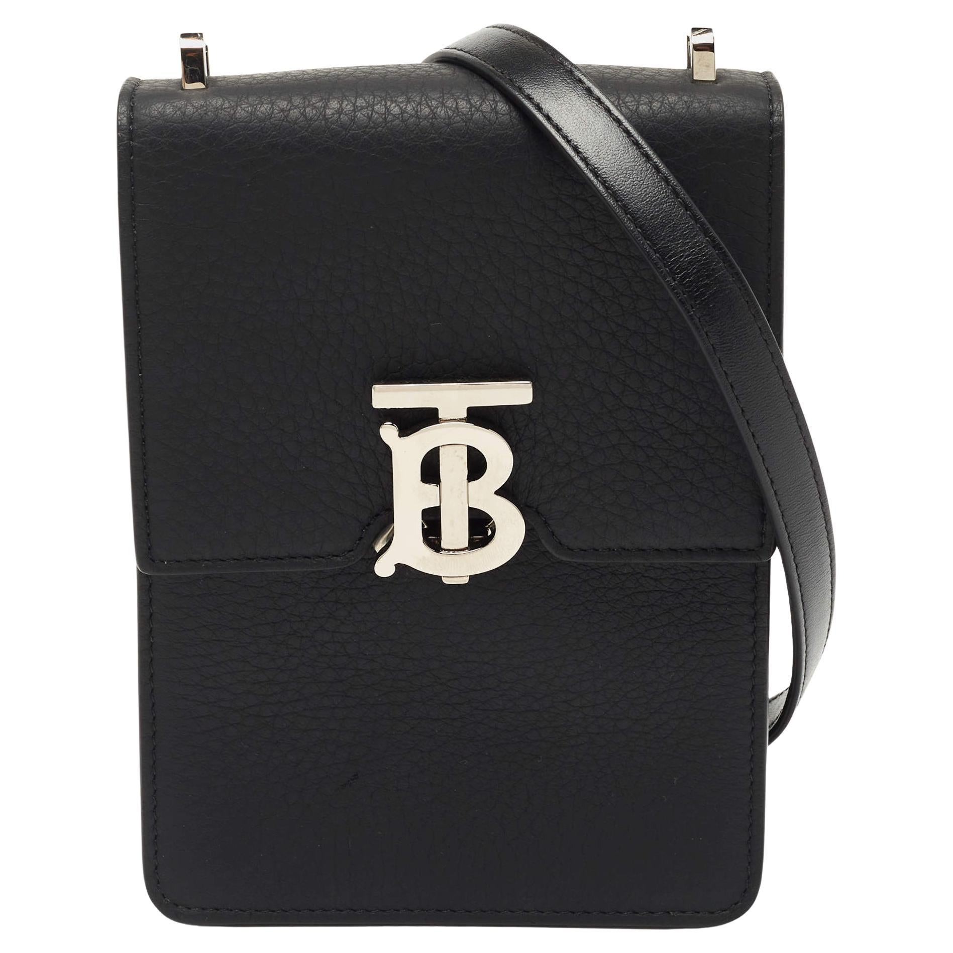 Burberry Black Leather Robin Crossbody Bag