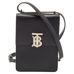 Burberry Black Leather Robin Crossbody Bag