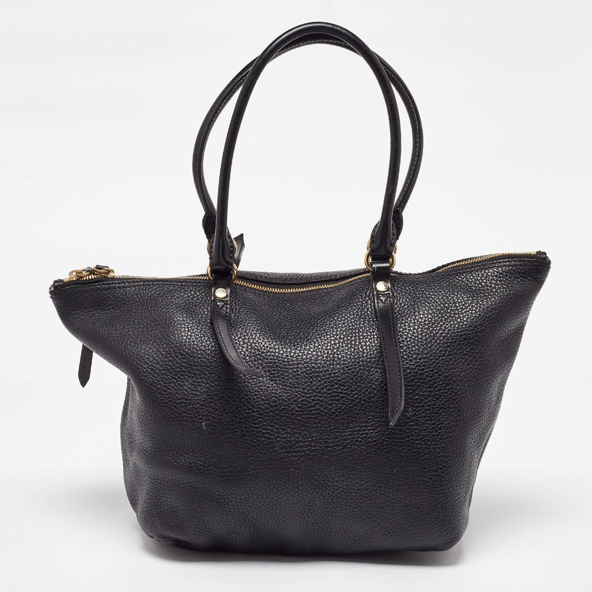 Women's Burberry Black Leather Salisbury Tote For Sale