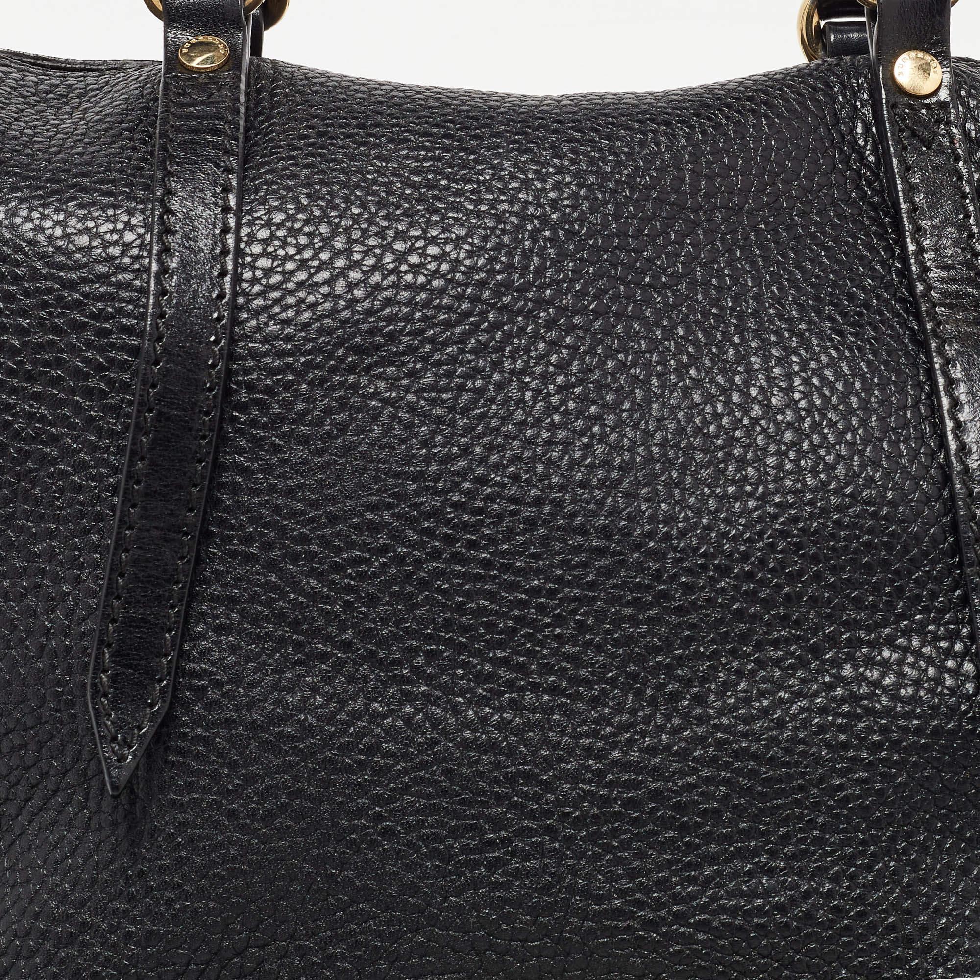 Burberry Black Leather Salisbury Tote For Sale 1