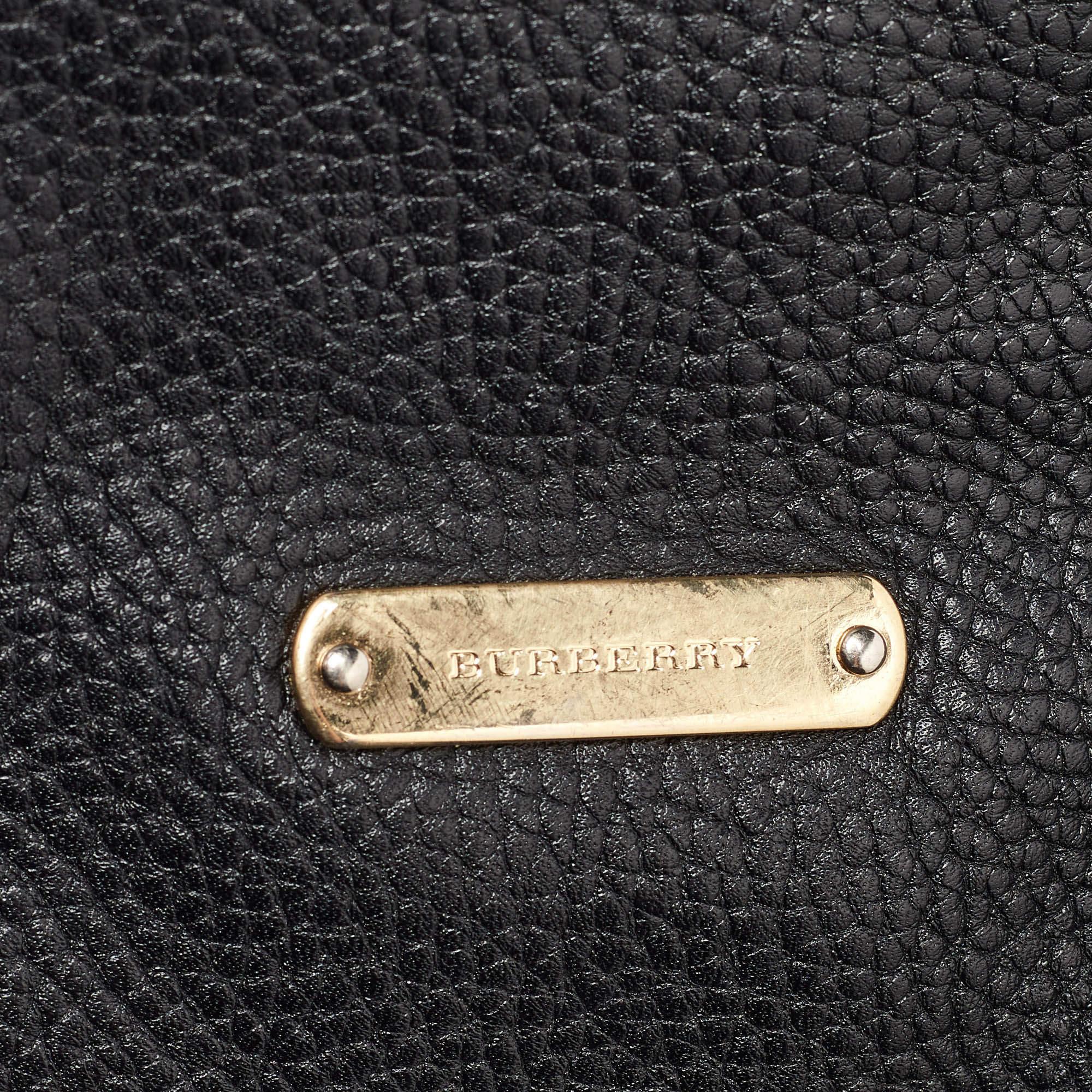 Burberry Black Leather Salisbury Tote For Sale 3