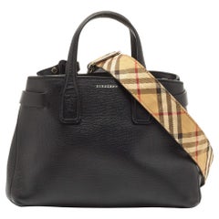 Burberry Black Leather Small Banner Tote