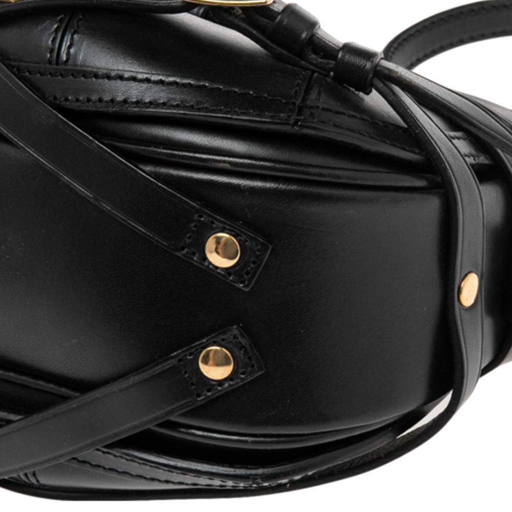 Women's Burberry Black Leather Small Bridle Dutton Hobo