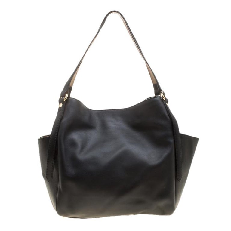 Burberry Black Leather Small Canterbury Tote For Sale at 1stDibs