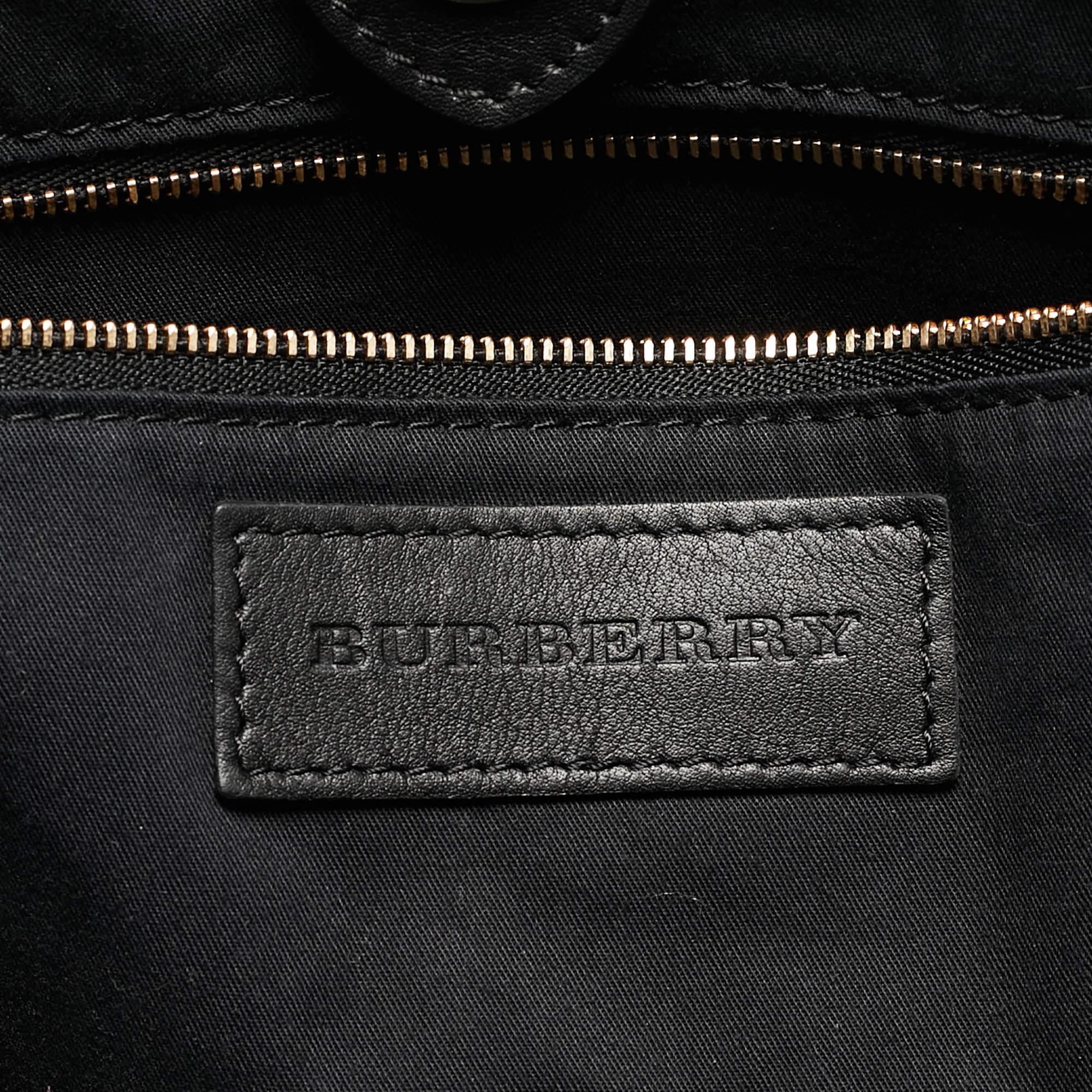 Burberry Black Leather Small Canterbury Tote For Sale 1