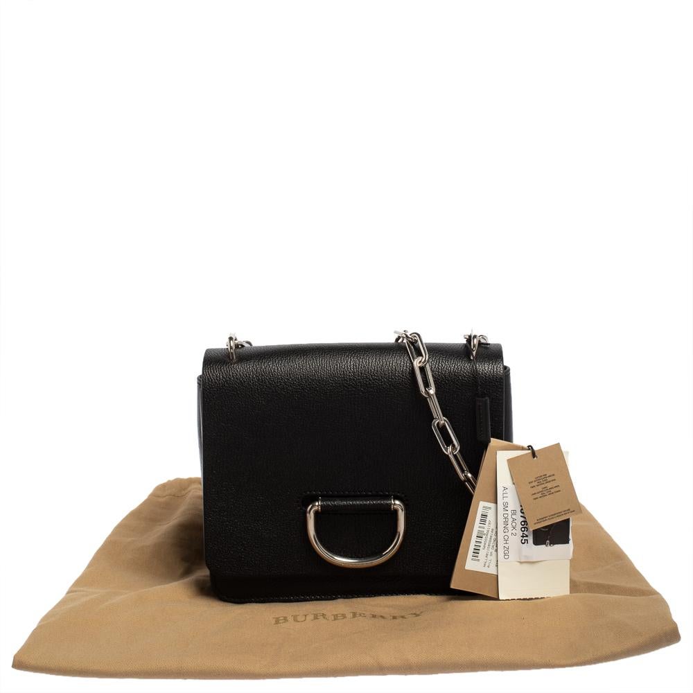 Burberry Black Leather Small D-Ring Chain Shoulder Bag 4