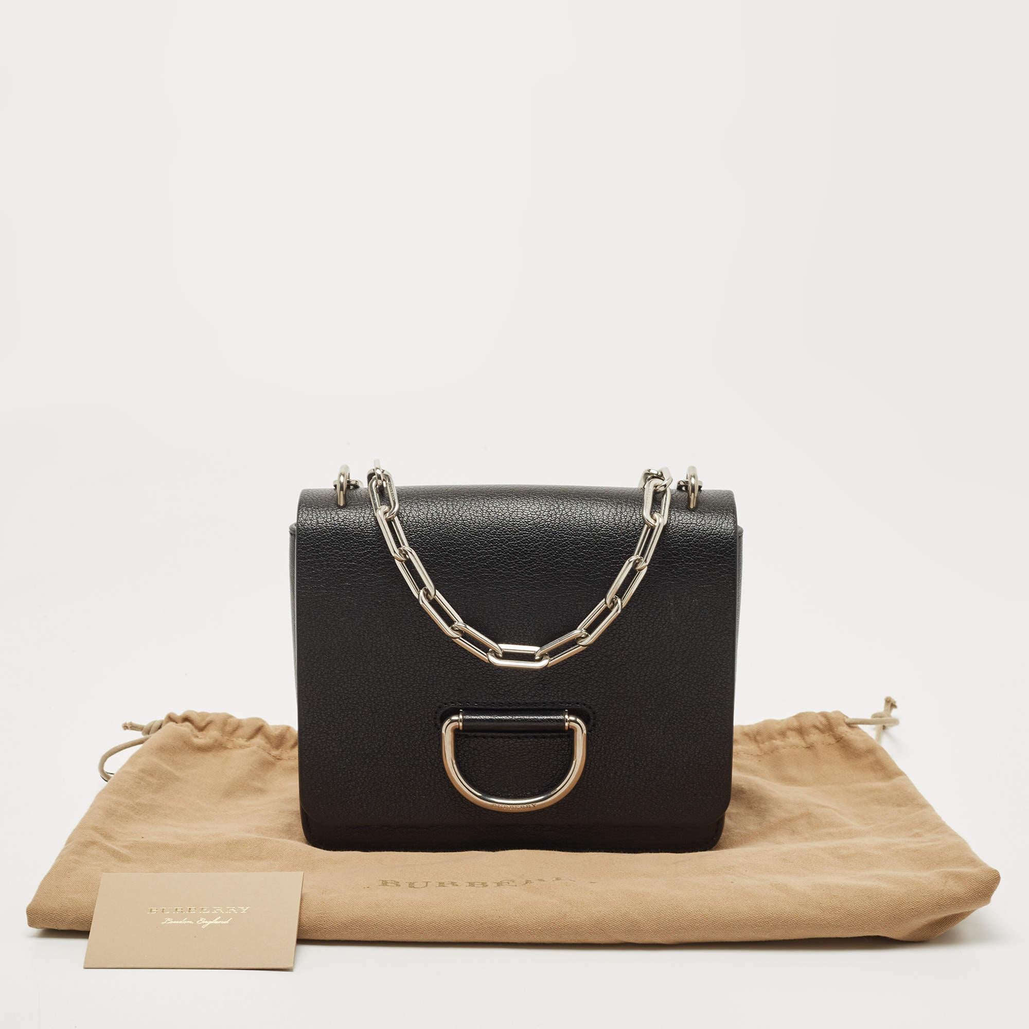 Burberry Black Leather Small D Ring Shoulder Bag 8