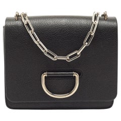 Burberry Black Leather Small D Ring Shoulder Bag