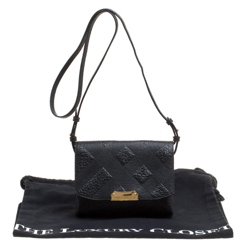 Burberry Black Leather Small Langley Clutch 8