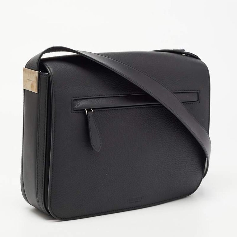 Burberry Black Leather Small Olympia Messenger Bag For Sale at 1stDibs