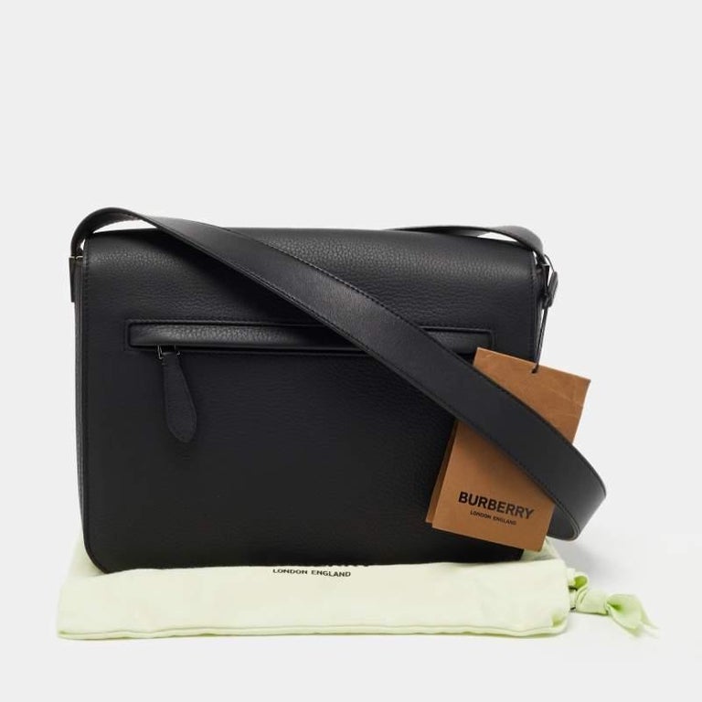Burberry Black Leather Small Olympia Messenger Bag For Sale at 1stDibs