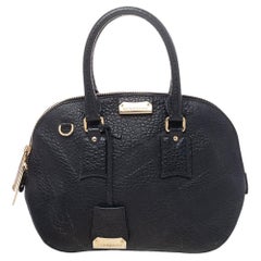 Burberry Black Leather Small Orchard Bowler Bag