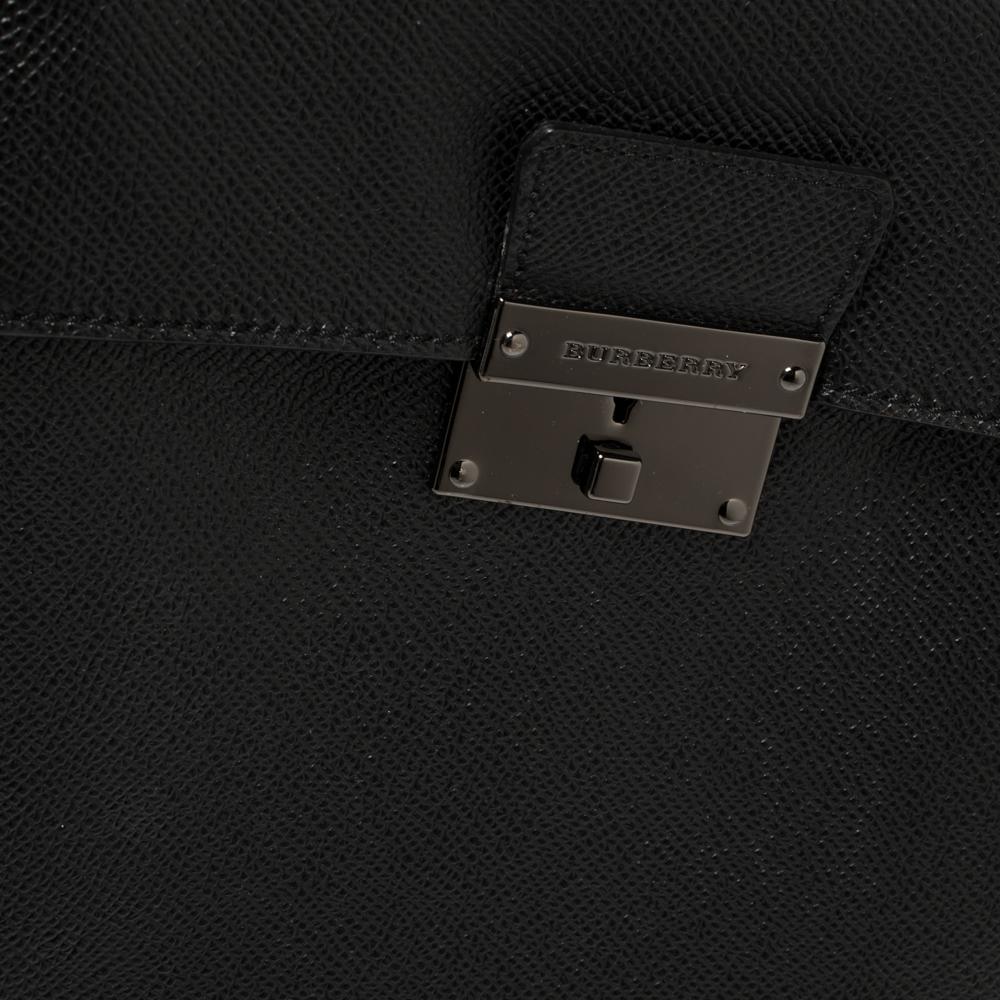 Men's Burberry Black Leather Small Shaldon Messenger Bag